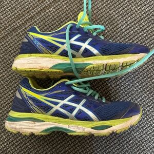 ASICS GT Cumulus 18 Gel-Running Sneakers in Blue & Lime size 6